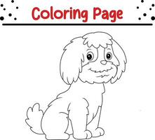fofa cachorro animal coloração página ilustração vetor. para crianças coloração livro. vetor