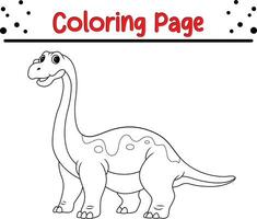 fofa dinossauro desenho animado coloração página. animal ilustração vetor. para crianças coloração livro. vetor