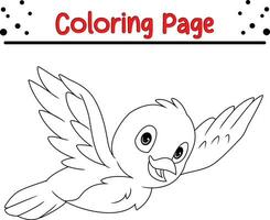 fofa pássaro desenho animado coloração página. animal ilustração vetor. para crianças coloração livro. vetor
