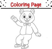 fofa Urso animal coloração página ilustração vetor. para crianças coloração livro. vetor