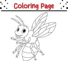 fofa insetos e inseto desenho animado coloração página. animal ilustração vetor. para crianças coloração livro. vetor