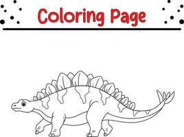 dinossauro coloração página para crianças. Preto e branco vetor ilustração para coloração livro