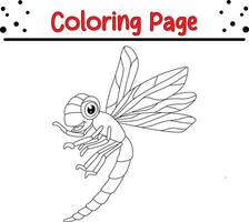 fofa insetos e inseto desenho animado coloração página. animal ilustração vetor. para crianças coloração livro. vetor