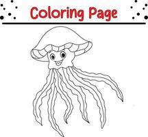 fofa medusa animal coloração página ilustração vetor. para crianças coloração livro. vetor