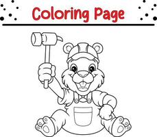 fofa rato animal coloração página ilustração vetor. para crianças coloração livro. vetor