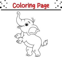 elefante coloração página para crianças. Preto e branco vetor ilustração para coloração livro