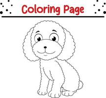 fofa cachorro animal coloração página para crianças. Preto e branco vetor ilustração para coloração livro.