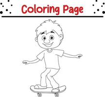 fofa pequeno criança coloração página para crianças. Preto e branco vetor ilustração para coloração livro.