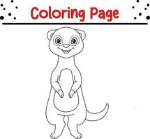 lontra animal coloração página para crianças. mar animal coloração livro vetor
