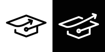 Educação logotipo e sucesso seta direção Projeto linha ícone vetor ilustração