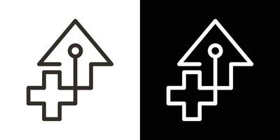 logotipo Projeto casa médico linha ícone vetor ilustração