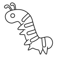 uma lagarta é desenhado dentro Preto e branco vetor
