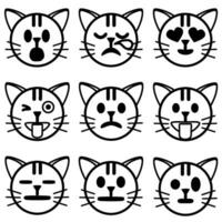 uma conjunto do emoticons do diferente gatos vetor