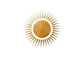 baixo poli e Sol logotipo, vetor Projeto conceito