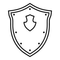 escudo Preto esboço vetor, escudo silhueta vetor