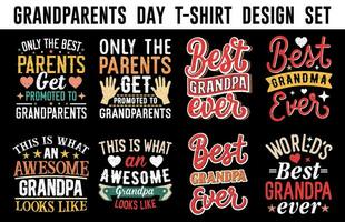 feliz avós dia camiseta Projeto definir, vintage avós dia camiseta agrupar vetor
