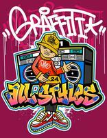 grafite desenho animado ilustrações dentro vibrante cores. rua arte hip-hop grafite personagem Projeto dentro vetor ilustrações.