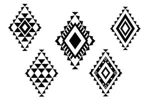 oriental étnico padronizar. conjunto do étnico enfeites. tribal projeto, geométrico símbolos para tatuagem, logotipo, cartões, tecido decorativo funciona. tradicional impressão vetor ilustração. em branco fundo.