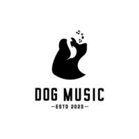 cachorro música música logotipo vetor