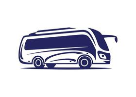 mínimo e abstrato logotipo do ônibus ícone escola ônibus vetor silhueta isolado Projeto azul ônibus