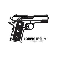 mínimo e abstrato logotipo do arma de fogo ícone pistola vetor isolado Projeto