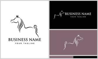 árabe cavalo linha logotipo modelo vetor