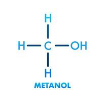 metanol conceito químico Fórmula ícone rótulo, texto Fonte vetor ilustração.