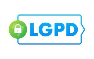 LGPD, brasileiro dados proteção autoridade dpa. lei geral de proteger o de dados. vetor estoque ilustração