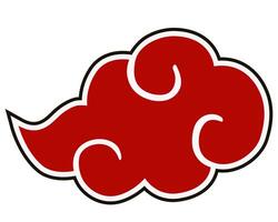 akatsuki emblema, naruto anime. naruto vermelho nuvem arte isolado símbolo logotipo vetor ilustração.