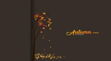 fundo vetorial com folhas de outono caindo vermelhas, laranja, marrons e amarelas vetor
