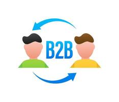 b2b vendas pessoa vendendo produtos. o negócio para o negócio vendas, b2b vendas método. vetor ilustração