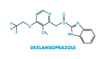 dexlansoprazol conceito químico Fórmula ícone rótulo, texto Fonte vetor ilustração.
