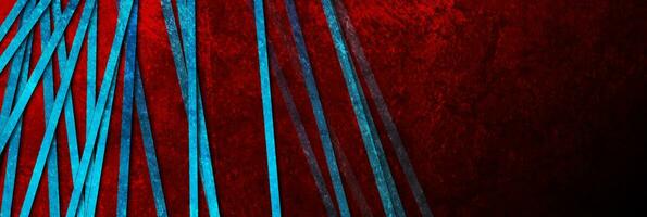 azul geométrico listras em Sombrio vermelho grunge fundo vetor