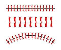 beisebol bola pontos, vermelho renda costura isolado em fundo vetor
