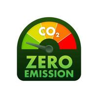 zero emissão. internet zero estufa gás emissões alvo. vetor