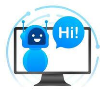 robô ícone. robô placa Projeto. chatbot símbolo conceito. voz Apoio, suporte serviço robô. conectados Apoio, suporte robô. vetor ilustração