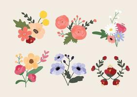 decoração floral. mão desenho ilustração de flor de estilo. vetor