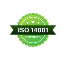 iso 14001 certificado distintivo, ícone. certificação carimbo. plano Projeto vetor