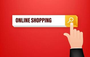 pessoas fazer compras on-line. procurar ícone com conectados compras vetor