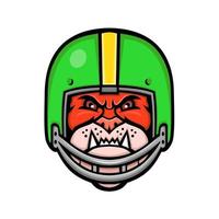 bulldog usando capacete de futebol americano mascote retrô vetor