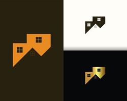 Conjunto de logotipo de imobiliária e construção vetor