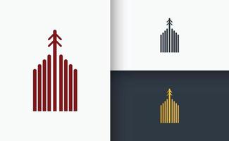 Conjunto de logotipo de imobiliária e construção vetor