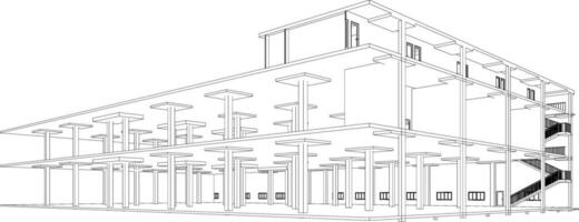 3d ilustração do industrial construção vetor