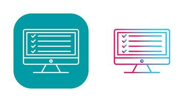 ícone de vetor de lista de verificação on-line