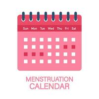 menstruação calendário em branco fundo para médico Projeto. pessoal higiene. por mês calendário. vetor estoque ilustração