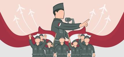 estilo de banner do dia da independência da Indonésia vetor