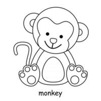 crianças colorindo sobre o tema do vetor animal, macaco