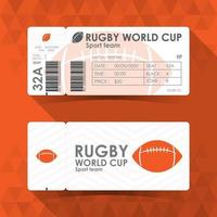 design de cartão de bilhetes de rugby. ilustração vetorial vetor