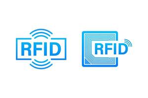 rfid rádio frequência identificação. tecnologia conceito. digital tecnologia. vetor estoque ilustração