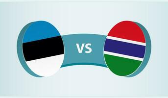 Estônia versus Gâmbia, equipe Esportes concorrência conceito. vetor